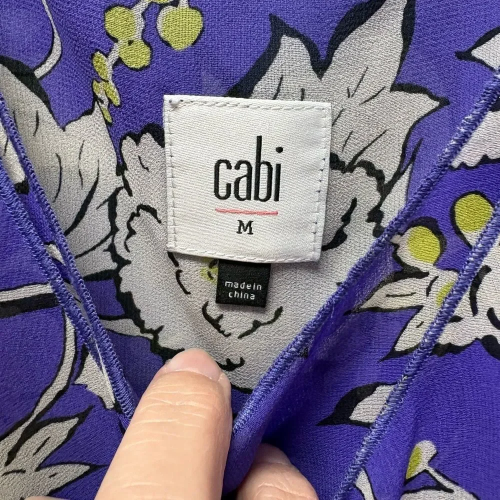 CAbi Purple, Black & White Blouse Size M
